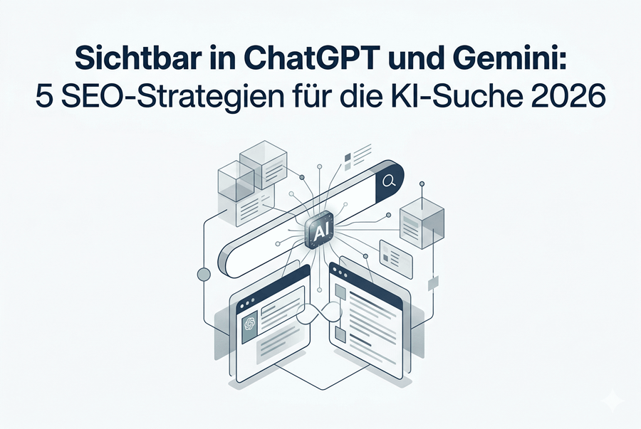 KI-Suche 2026: Sichtbar in ChatGPT und Gemini mit 5 SEO-Strategien für mehr digitale Sichtbarkeit und bessere Auffindbarkeit in KI-Suchmaschinen.