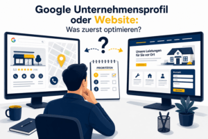 Vergleich von Google Unternehmensprofil und Website für die lokale Sichtbarkeit