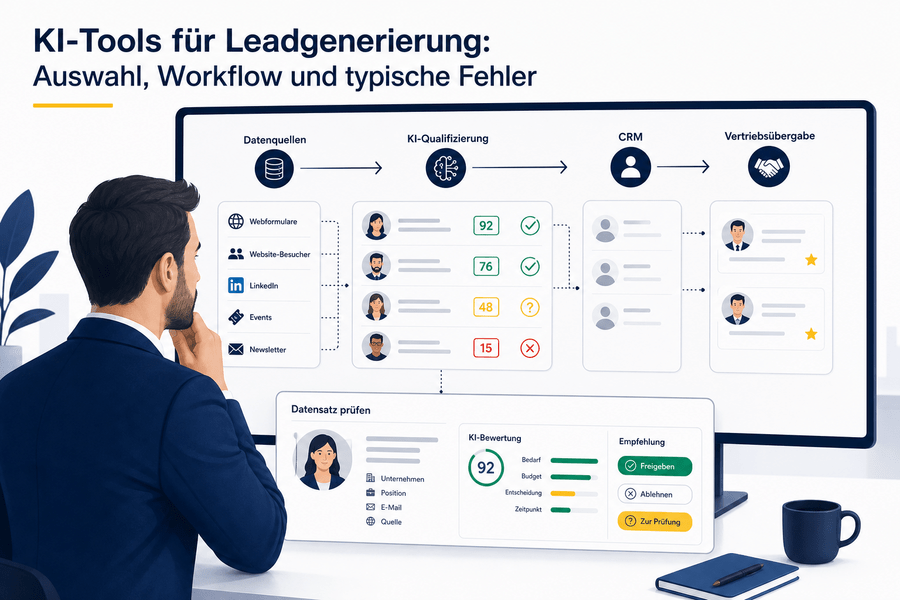 KI-gestützter Leadprozess von der Datenquelle über die Qualifizierung bis zum CRM