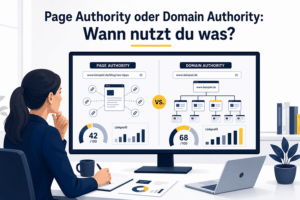 SEO-Dashboard zum Vergleich von Page Authority und Domain Authority